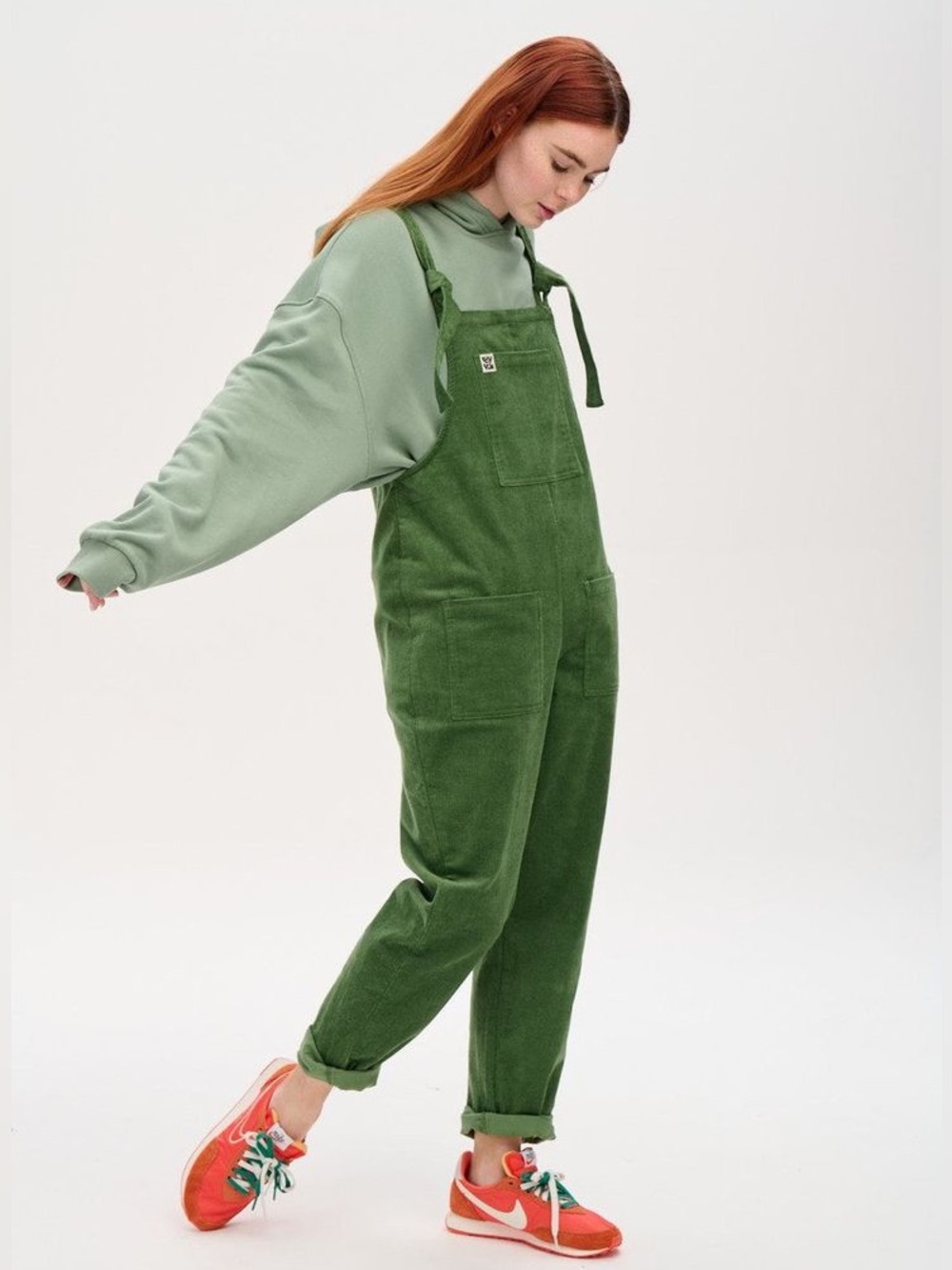 Lucy & Yak Artichoke Green Corduroy Dungarees UK 16 / US 12 EUC